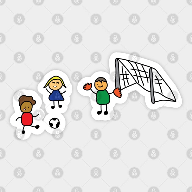 kids playing soccer Sticker by wordspotrayal